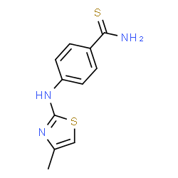 ChemSpider 2D Image | 4-[(4-Methyl-1,3-thiazol-2-yl)amino]benzenecarbothioamide | C11H11N3S2