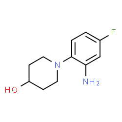 ChemSpider 2D Image | 1-(2-Amino-4-fluorophenyl)-4-piperidinol | C11H15FN2O