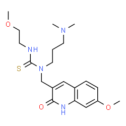 ChemSpider 2D Image | 1-[3-(Dimethylamino)propyl]-3-(2-methoxyethyl)-1-[(7-methoxy-2-oxo-1,2-dihydro-3-quinolinyl)methyl]thiourea | C20H30N4O3S