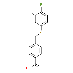 ChemSpider 2D Image | 4-{[(3,4-Difluorophenyl)sulfanyl]methyl}benzoic acid | C14H10F2O2S