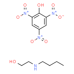 ChemSpider 2D Image | 2,4,6-Trinitrophenol - 2-(butylamino)ethanol (1:1) | C12H18N4O8