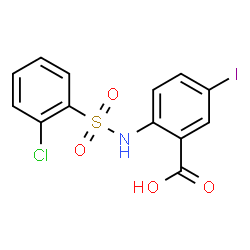 ChemSpider 2D Image | 2-{[(2-Chlorophenyl)sulfonyl]amino}-5-iodobenzoic acid | C13H9ClINO4S