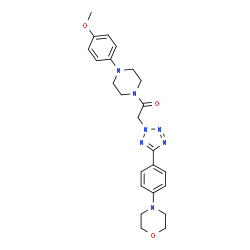 ChemSpider 2D Image | 1-[4-(4-Methoxyphenyl)-1-piperazinyl]-2-{5-[4-(4-morpholinyl)phenyl]-2H-tetrazol-2-yl}ethanone | C24H29N7O3