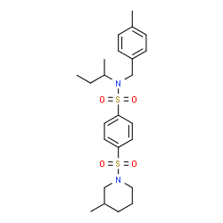 ChemSpider 2D Image | N-sec-Butyl-N-(4-methylbenzyl)-4-[(3-methyl-1-piperidinyl)sulfonyl]benzenesulfonamide | C24H34N2O4S2