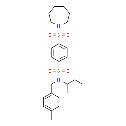 ChemSpider 2D Image | 4-(1-Azepanylsulfonyl)-N-sec-butyl-N-(4-methylbenzyl)benzenesulfonamide | C24H34N2O4S2