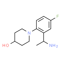 ChemSpider 2D Image | 1-[2-(1-Aminoethyl)-4-fluorophenyl]-4-piperidinol | C13H19FN2O