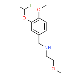 ChemSpider 2D Image | N-[3-(Difluoromethoxy)-4-methoxybenzyl]-2-methoxyethanamine | C12H17F2NO3