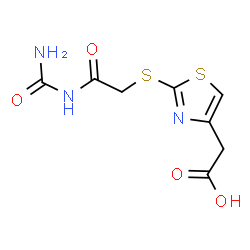 ChemSpider 2D Image | (2-{[2-(Carbamoylamino)-2-oxoethyl]sulfanyl}-1,3-thiazol-4-yl)acetic acid | C8H9N3O4S2