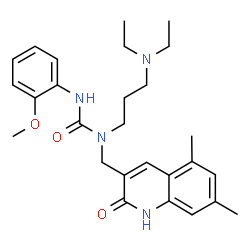 ChemSpider 2D Image | 1-[3-(Diethylamino)propyl]-1-[(5,7-dimethyl-2-oxo-1,2-dihydro-3-quinolinyl)methyl]-3-(2-methoxyphenyl)urea | C27H36N4O3