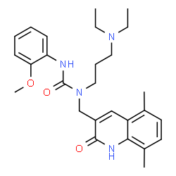 ChemSpider 2D Image | 1-[3-(Diethylamino)propyl]-1-[(5,8-dimethyl-2-oxo-1,2-dihydro-3-quinolinyl)methyl]-3-(2-methoxyphenyl)urea | C27H36N4O3