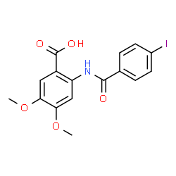 ChemSpider 2D Image | 2-[(4-Iodobenzoyl)amino]-4,5-dimethoxybenzoic acid | C16H14INO5
