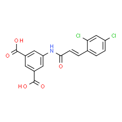ChemSpider 2D Image | 5-{[(2E)-3-(2,4-Dichlorophenyl)-2-propenoyl]amino}isophthalic acid | C17H11Cl2NO5