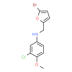 ChemSpider 2D Image | N-[(5-Bromo-2-furyl)methyl]-3-chloro-4-methoxyaniline | C12H11BrClNO2