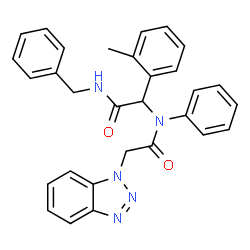 ChemSpider 2D Image | 2-(1H-Benzotriazol-1-yl)-N-[2-(benzylamino)-1-(2-methylphenyl)-2-oxoethyl]-N-phenylacetamide | C30H27N5O2