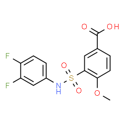 ChemSpider 2D Image | 3-[(3,4-Difluorophenyl)sulfamoyl]-4-methoxybenzoic acid | C14H11F2NO5S