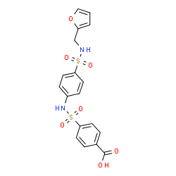 ChemSpider 2D Image | 4-({4-[(2-Furylmethyl)sulfamoyl]phenyl}sulfamoyl)benzoic acid | C18H16N2O7S2
