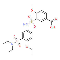ChemSpider 2D Image | 3-{[3-(Diethylsulfamoyl)-4-ethoxyphenyl]sulfamoyl}-4-methoxybenzoic acid | C20H26N2O8S2