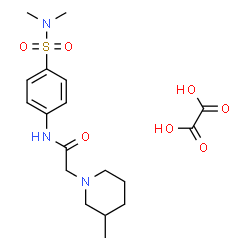 ChemSpider 2D Image | N-[4-(Dimethylsulfamoyl)phenyl]-2-(3-methyl-1-piperidinyl)acetamide ethanedioate (1:1) | C18H27N3O7S