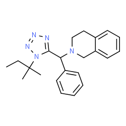 ChemSpider 2D Image | 2-{[1-(2-Methyl-2-butanyl)-1H-tetrazol-5-yl](phenyl)methyl}-1,2,3,4-tetrahydroisoquinoline | C22H27N5