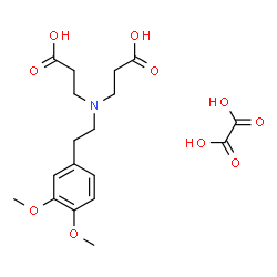 ChemSpider 2D Image | 3,3'-{[2-(3,4-Dimethoxyphenyl)ethyl]imino}dipropanoic acid ethanedioate (1:1) | C18H25NO10