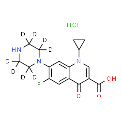 ChemSpider 2D Image | Ciprofloxacin-d8 (hydrochloride) | C17H11D8ClFN3O3