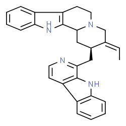 ChemSpider 2D Image | (2R,3E,12bR)-2-(9H-beta-Carbolin-1-ylmethyl)-3-ethylidene-1,2,3,4,6,7,12,12b-octahydroindolo[2,3-a]quinolizine | C29H28N4