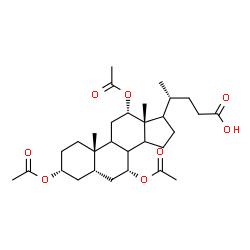 ChemSpider 2D Image | (3alpha,5beta,7alpha,8xi,9xi,12alpha,14xi,17xi)-3,7,12-Triacetoxycholan-24-oic acid | C30H46O8