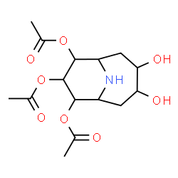 ChemSpider 2D Image | (7,8-diacetoxy-3,4-dihydroxy-10-azabicyclo[4.3.1]decan-9-yl) acetate | C15H23NO8