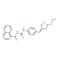 ChemSpider 2D Image | 1-[4-[(Z)-(5-ethoxytetrahydrofuran-3-ylidene)methyl]phenyl]-3-[1-(1-naphthyl)ethyl]urea | C26H28N2O3