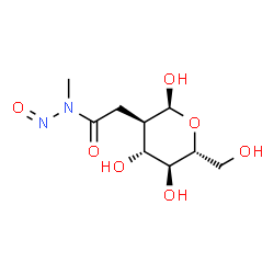 ChemSpider 2D Image | 2-Deoxy-2-{2-[methyl(nitroso)amino]-2-oxoethyl}-alpha-D-glucopyranose | C9H16N2O7