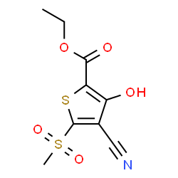 ChemSpider 2D Image | Ethyl 4-cyano-3-hydroxy-5-(methylsulfonyl)-2-thiophenecarboxylate | C9H9NO5S2