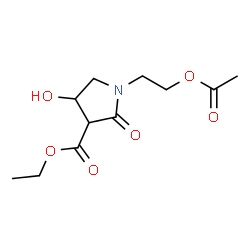 ChemSpider 2D Image | 2-(3-carbethoxy-4-hydroxy-pyrrolidin-2-on-1-yl)ethyl acetate | C11H17NO6