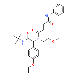 ChemSpider 2D Image | N-{1-(4-Ethoxyphenyl)-2-[(2-methyl-2-propanyl)amino]-2-oxoethyl}-N-(2-methoxyethyl)-N'-(2-pyridinyl)succinamide | C26H36N4O5