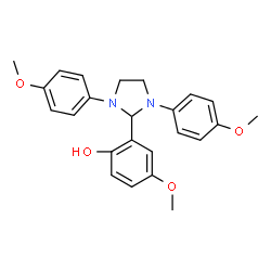 ChemSpider 2D Image | 2-[1,3-Bis(4-methoxyphenyl)-2-imidazolidinyl]-4-methoxyphenol | C24H26N2O4
