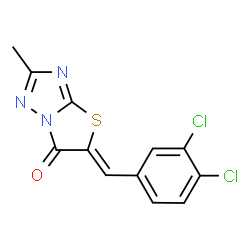 ChemSpider 2D Image | (5Z)-5-(3,4-Dichlorobenzylidene)-2-methyl[1,3]thiazolo[3,2-b][1,2,4]triazol-6(5H)-one | C12H7Cl2N3OS