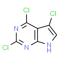 ChemSpider 2D Image | 2,4,5-Trichloro-1H-pyrrolo[2,3-d]pyrimidine | C6H2Cl3N3