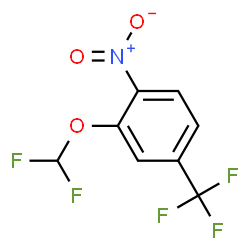 ChemSpider 2D Image | 2-(Difluoromethoxy)-1-nitro-4-(trifluoromethyl)benzene | C8H4F5NO3