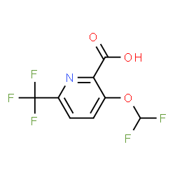 ChemSpider 2D Image | 3-(Difluoromethoxy)-6-(trifluoromethyl)-2-pyridinecarboxylic acid | C8H4F5NO3