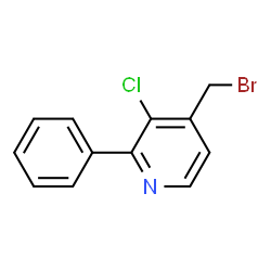 ChemSpider 2D Image | 4-(Bromomethyl)-3-chloro-2-phenylpyridine | C12H9BrClN
