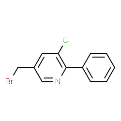 ChemSpider 2D Image | 5-(Bromomethyl)-3-chloro-2-phenylpyridine | C12H9BrClN