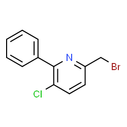 ChemSpider 2D Image | 6-(Bromomethyl)-3-chloro-2-phenylpyridine | C12H9BrClN