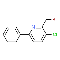 ChemSpider 2D Image | 2-(Bromomethyl)-3-chloro-6-phenylpyridine | C12H9BrClN
