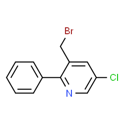 ChemSpider 2D Image | 3-(Bromomethyl)-5-chloro-2-phenylpyridine | C12H9BrClN