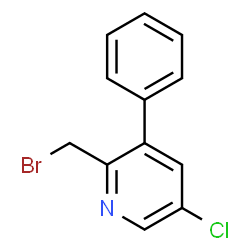 ChemSpider 2D Image | 2-(Bromomethyl)-5-chloro-3-phenylpyridine | C12H9BrClN
