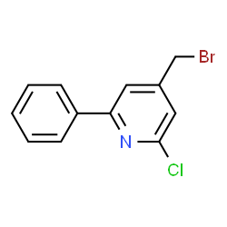 ChemSpider 2D Image | 4-(Bromomethyl)-2-chloro-6-phenylpyridine | C12H9BrClN