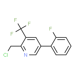 ChemSpider 2D Image | 2-(Chloromethyl)-5-(2-fluorophenyl)-3-(trifluoromethyl)pyridine | C13H8ClF4N