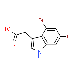 ChemSpider 2D Image | 4,6-Dibromo-1H-indole-3-acetic acid | C10H7Br2NO2