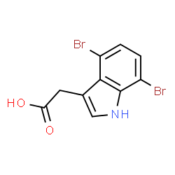 ChemSpider 2D Image | (4,7-Dibromo-1H-indol-3-yl)acetic acid | C10H7Br2NO2