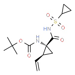 ChemSpider 2D Image | tert-Butyl {(1R,2S)-1-[(cyclopropylsulfonyl)carbamoyl]-2-vinylcyclopropyl}carbamate | C14H22N2O5S