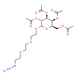 ChemSpider 2D Image | 2-[2-(2-Azidoethoxy)ethoxy]ethyl 2,3,4,6-tetra-O-acetyl-D-galactopyranoside | C20H31N3O12